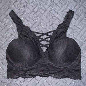 PINK sexy Black lace front push-up bra XS